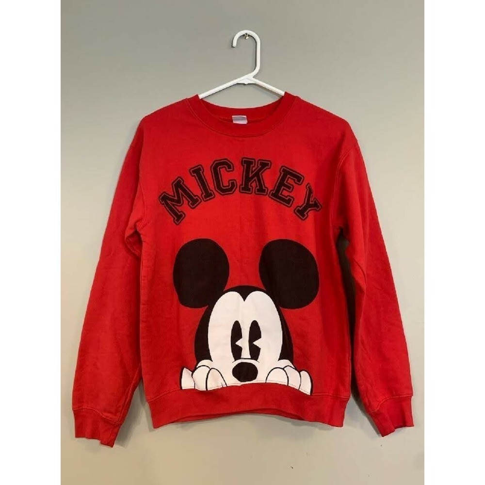 Mickey Mouse Disney Juniors Print Red Crew Neck Sweatshirt Small‎ 3/5